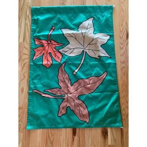 Fall Autumn Leaves 27"x39" Hanging Flag Green Square Flag Pole